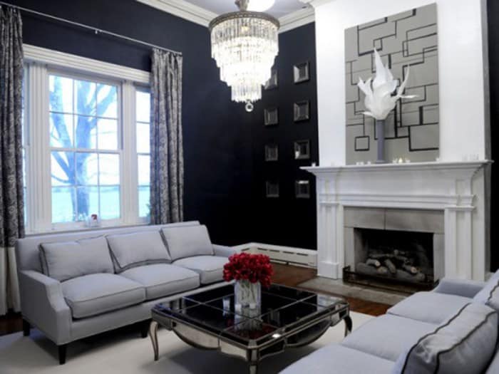 Black metal living room decor