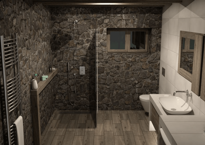 Natural materials Scandinavian bathroom