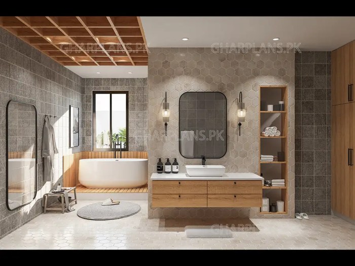 Scandinavian bathroom with gray tones