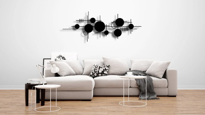 Black metal living room decor