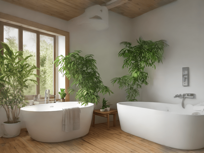 Natural materials Scandinavian bathroom