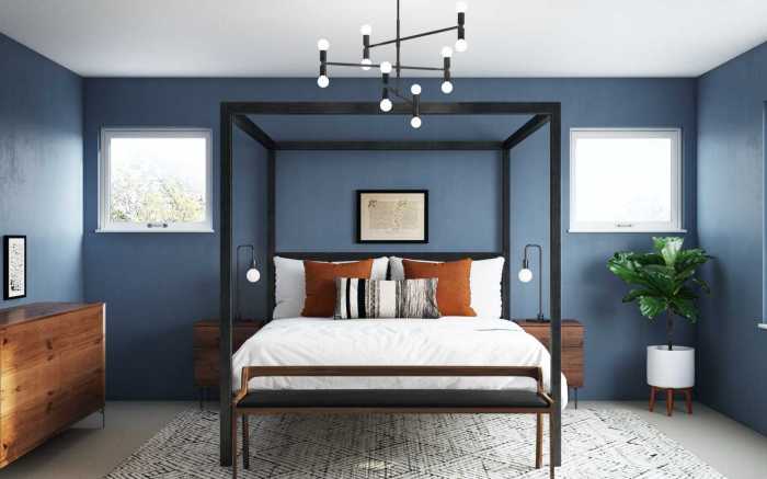 Industrial bedroom design for couples