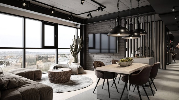 Urban industrial living room